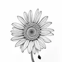 gerber daisy with stem tattoo design idea