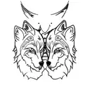two wolves tattoo design idea