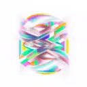 An abstract representation of a snowmobile in motion, with vibrant colors and geometric shapes tattoo design idea