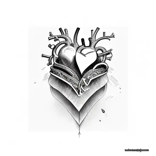 Heart tattoo design idea