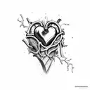 Heart tattoo design idea