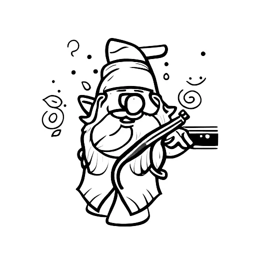 gnome smoking cigar tattoo design idea