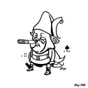 gnome smoking cigar tattoo design idea