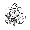 gnome smoking cigar tattoo design idea
