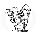 gnome smoking cigar tattoo design idea