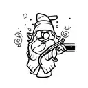 gnome smoking cigar tattoo design idea