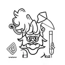 gnome smoking cigar tattoo design idea