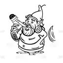 gnome smoking cigar tattoo design idea