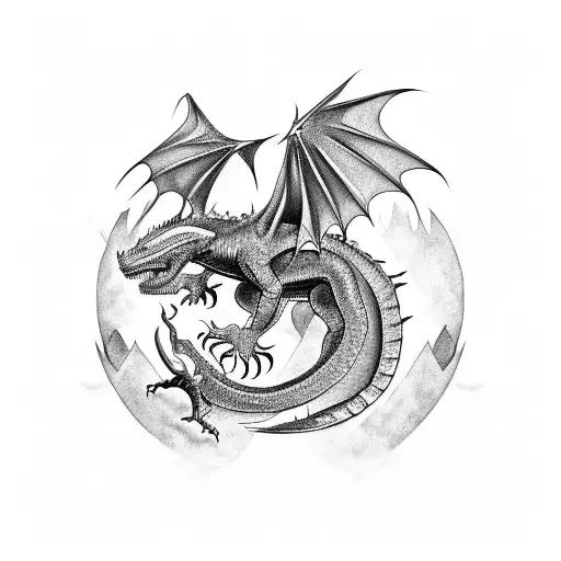 Drogon tattoo design idea