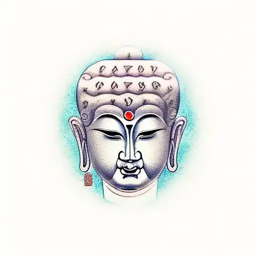 budda head with names Hayden and Luke included  tattoo design idea