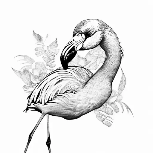 flamingo tattoo design idea