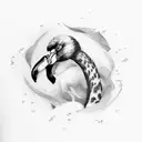 flamingo tattoo design idea