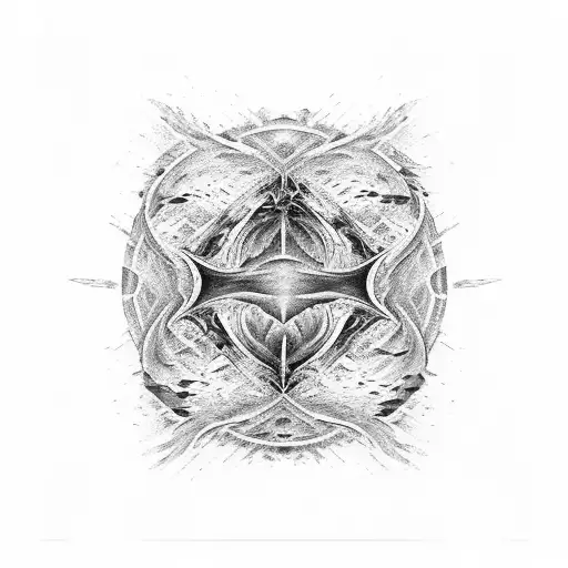 An abstract representation of ocean waves merging with military camouflage patterns, reflecting the client's passion for both the ocean and their military occupation tattoo design idea