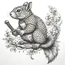 squirrel ronin fight tattoo design idea