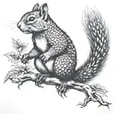 squirrel ronin fight tattoo design idea
