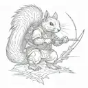 squirrel ronin fight tattoo design idea