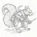 squirrel ronin fight tattoo design idea