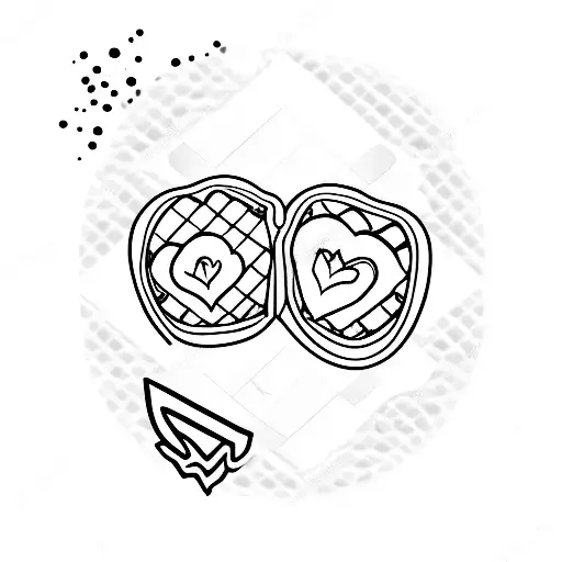 Eiswaffel mit Herz als Kugel  tattoo design idea