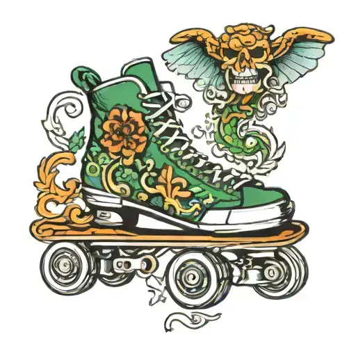 Irish  skate tattoo design idea