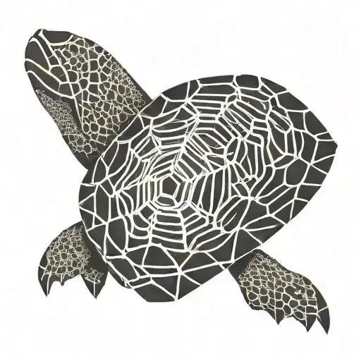 turtle shell pattern tattoo design idea
