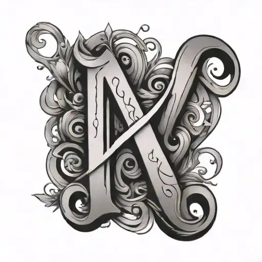 Design a tattoo combining the letters A and K with a heart motif tattoo design idea