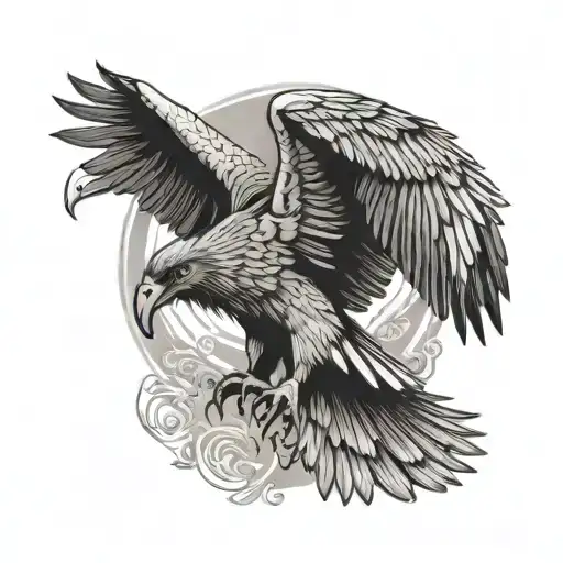 vulture with spread wings tattoo design idea