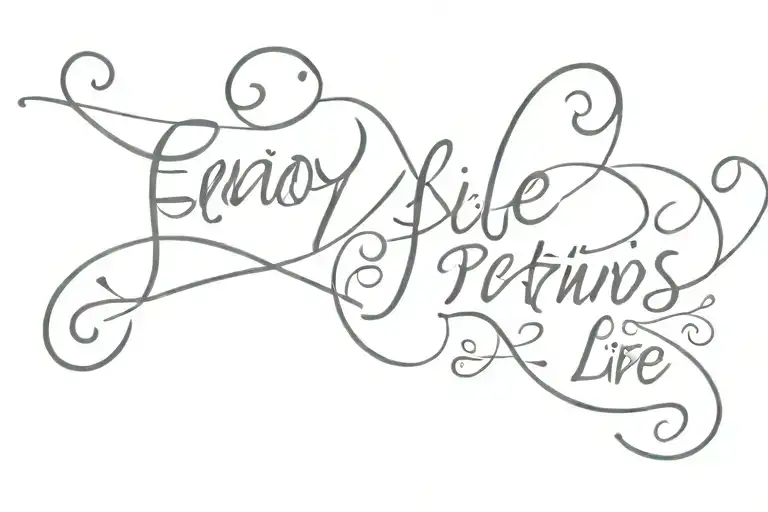 enjoy life be kind quote from lando Norris tattoo cursive tattoo design idea