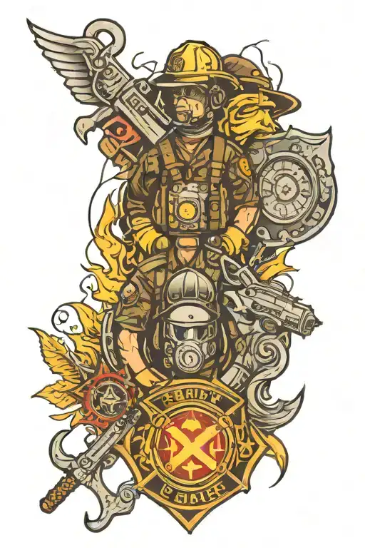 Army Mechanic, Firefighter, Paramedic tattoo design idea