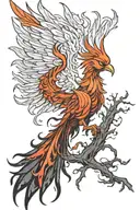 Phoenix rising from the ashes tattoo design idea