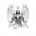 Saint Archangel Michael tattoo design idea