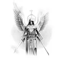 Saint Archangel Michael tattoo design idea