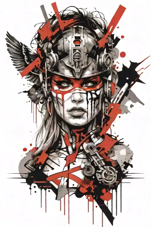 Valkyrie warrior tattoo design idea