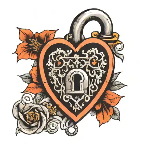 heart shaped lock tattoo design idea