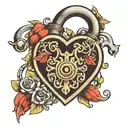 heart shaped lock tattoo design idea
