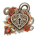 heart shaped lock tattoo design idea