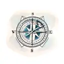 broken compass tattoo design idea