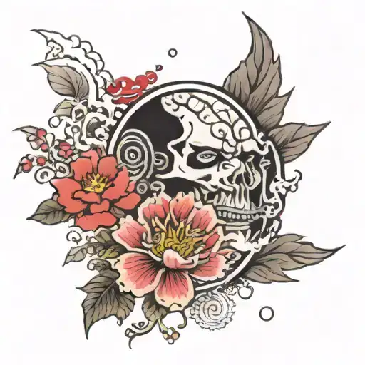 japan and the phrase you are my silence in japanese style tattoo design idea