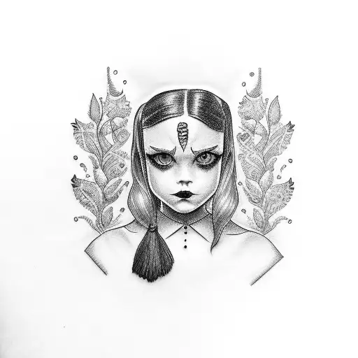 wednesday addams tattoo design idea