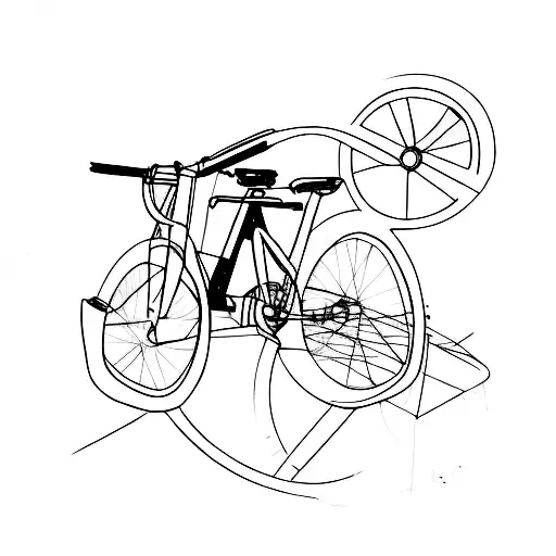 Kayak and bike together tattoo design idea