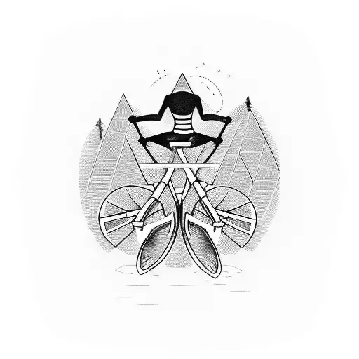Kayak and bike together tattoo design idea