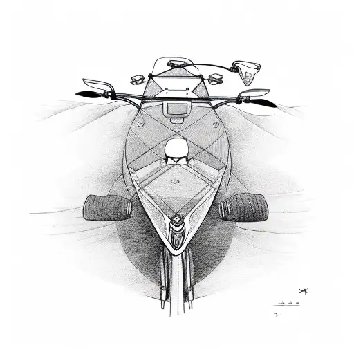 Kayak and bike together tattoo design idea