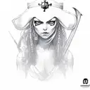 pirate girl  tattoo design idea