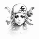 pirate girl  tattoo design idea