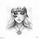 pirate girl  tattoo design idea