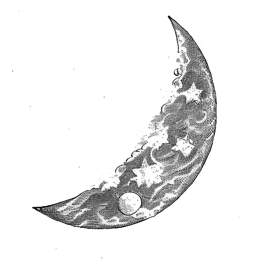 a crescent moon tattoo design idea