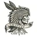 Chevy emblem with chief arrowhead in center with giftd1 written inside the arrowhead  tattoo design idea