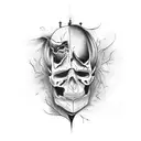 you talk of the pain like it's all alright But I know that you feel like a piece of you's dead inside tattoo design idea