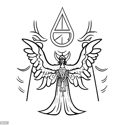 un emoji ángel con alas y el otro demonio con alas  tattoo design idea