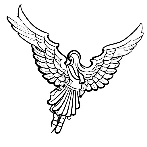 un emoji pero de 2 ángulos un ángulo ángel con alas y el otro demonio con alas  tattoo design idea