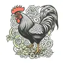 Walloon Rooster with Kiwi Bird tattoo design idea